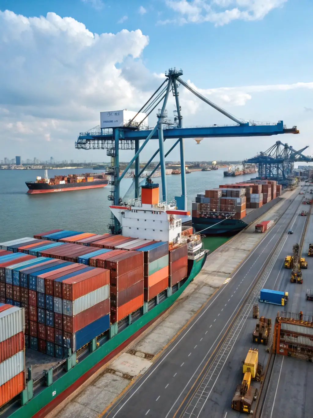 A modern car being loaded onto a cargo ship, symbolizing Stelarity LLC's vehicle export assistance services.