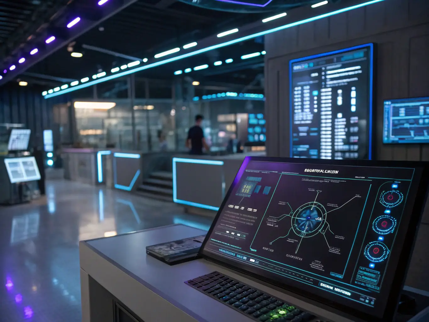 A sleek, modern interface of an AI-powered automation system, showcasing real-time data and optimized workflows within an automotive manufacturing or sales environment.