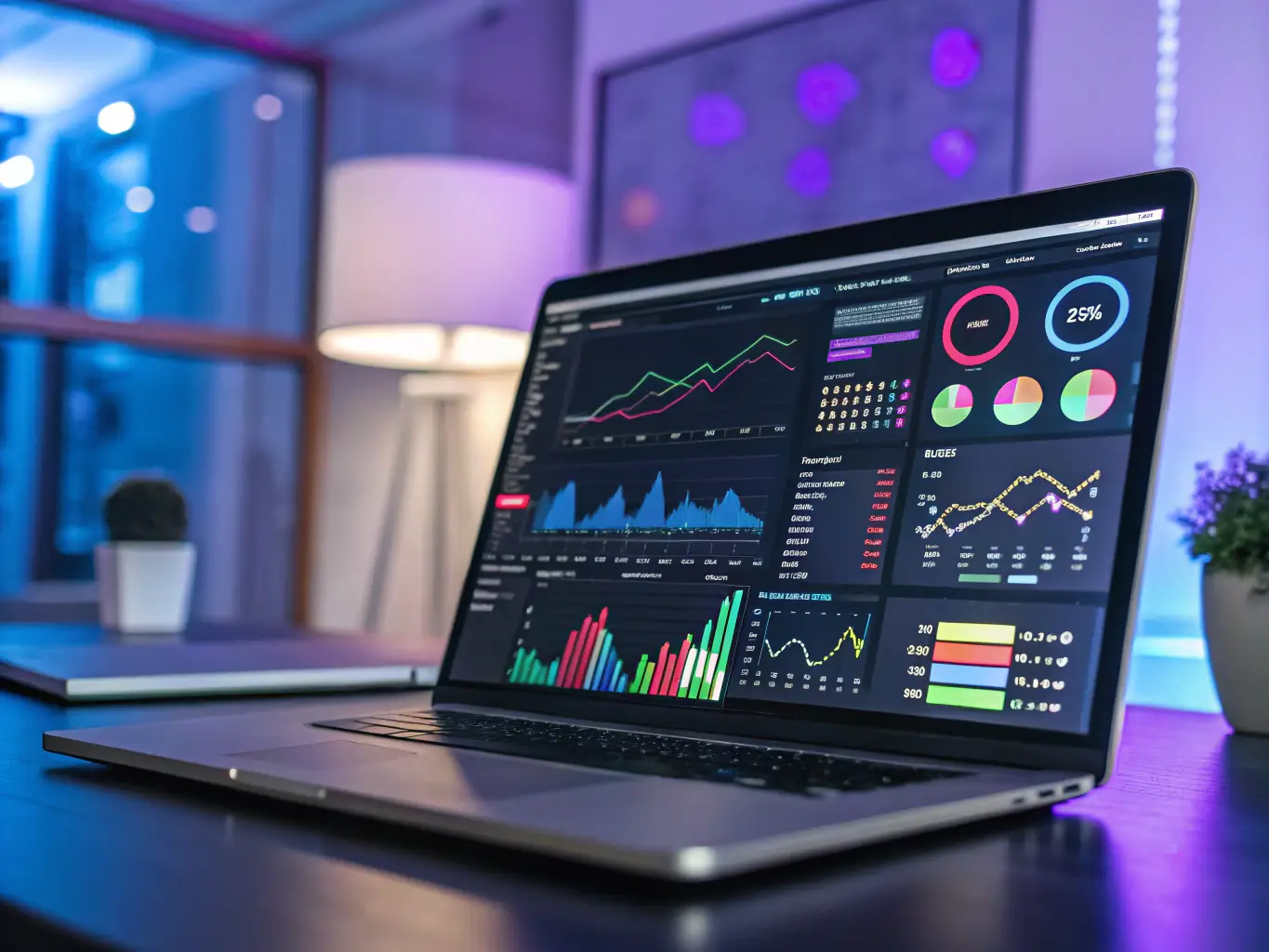 A digital marketing dashboard displaying various advertising metrics and analytics, symbolizing Stelarity LLC's advertising and marketing strategies.