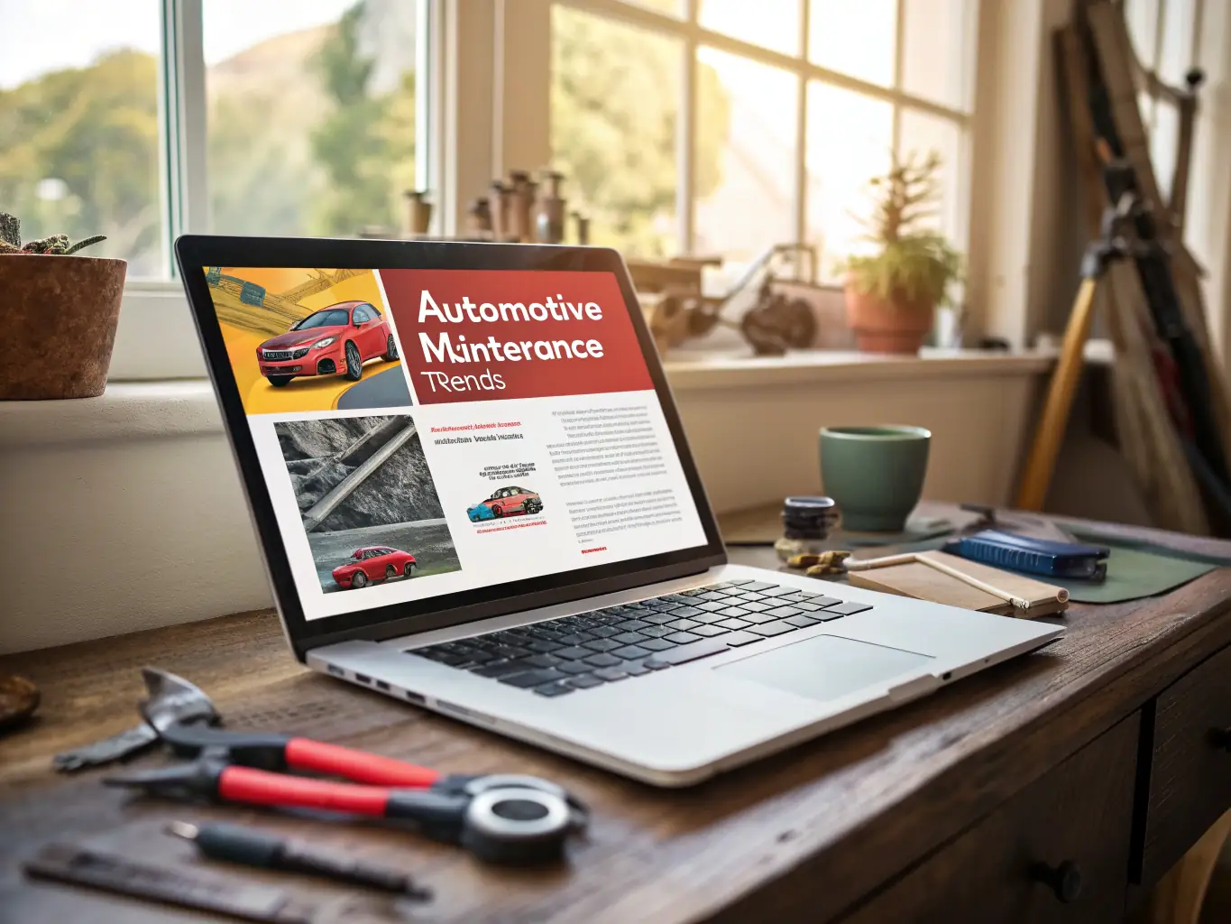 A digital marketing specialist analyzing automotive ad campaigns on a computer screen, with automotive images and analytics charts, representing Stelarity LLC's advertising and marketing strategies.